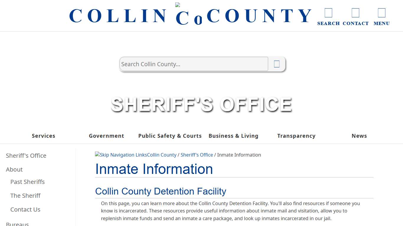 Sheriff's Office Inmate Information